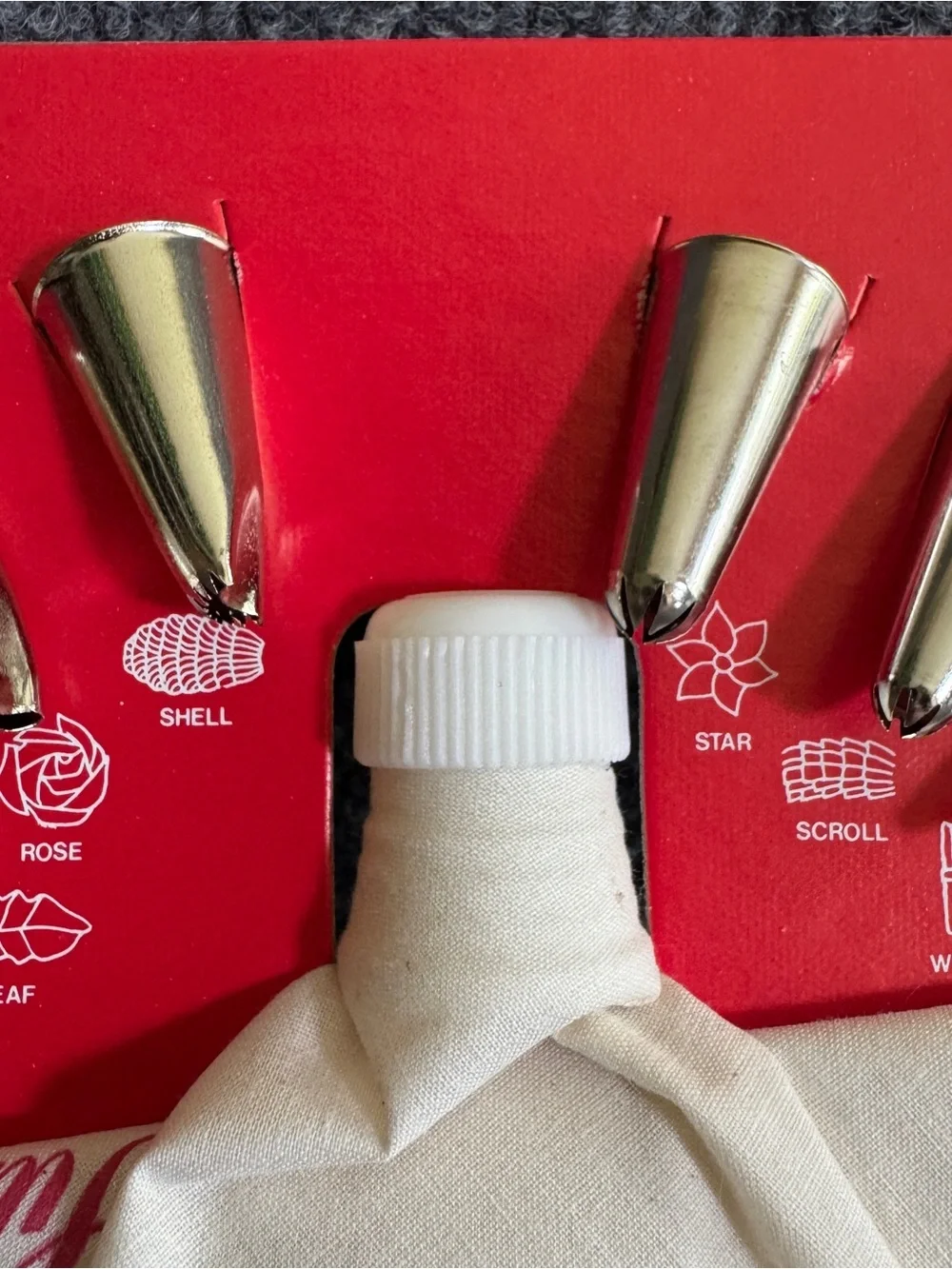 Vintage Ateco Cake Decorating Set Piping Icing Tips Pastry Bag 6 Pc USA